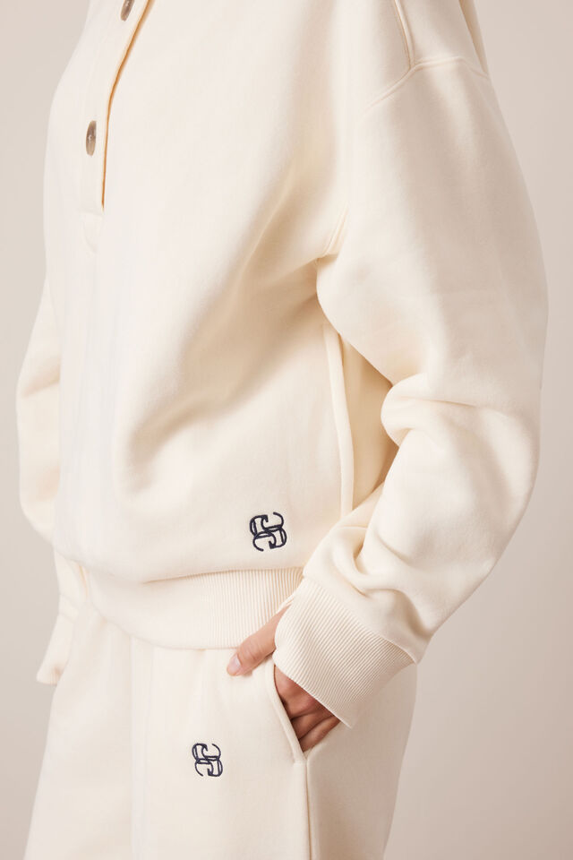 Marli Button Sweat, MARSHMELLOW