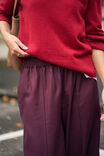 Izzie Pinstitch Pant, BURGUNDY - alternate image 5