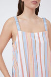 Strappy Tiered Dress In Cotton Linen Blend, MULTI STRIPE - alternate image 4