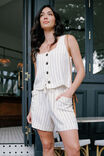 Panelled Pull On Short, PINSTRIPE - alternate image 1