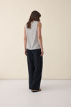 Relaxed Beach Pant, BLACK TEXTURED ORGANIC COTTON - alternate image 3