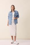 Soft Knit Tube Skirt In Recycled Blend, OATMEAL MARLE - alternate image 1