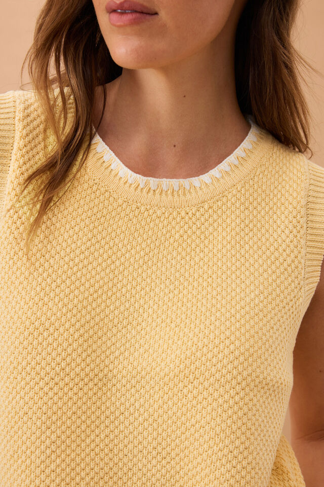 April Knit Tank, SUNNY YELLOW