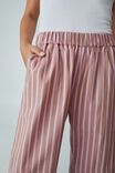 Stripe Poplin Wide Leg Pant Organic Cotton, GINGER / MUSK STRIPE