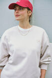 Oversized Slouchy Crew, ALMOND SMALL LOGO - alternate image 1