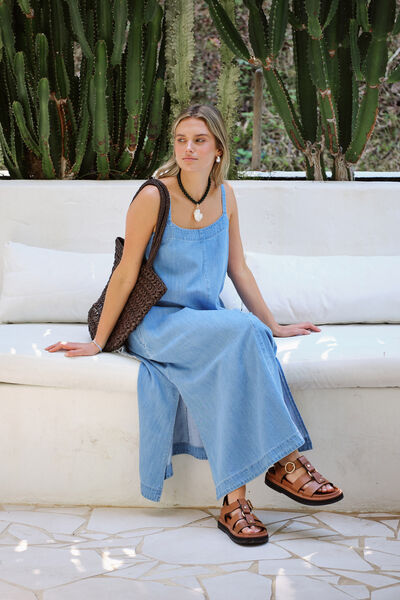 Remy Strappy Midi Dress, VINTAGE BLUE