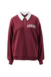 Wren Rugby Sweat, WASHED BURGUNDY WHITE HERITAGE LOGO - alternate image 2