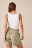 Panelled Pull On Short, OLIVE - alternate image 4