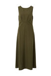 Bias Textured Cotton Midi Dress, DEEP OLIVE - alternate image 2