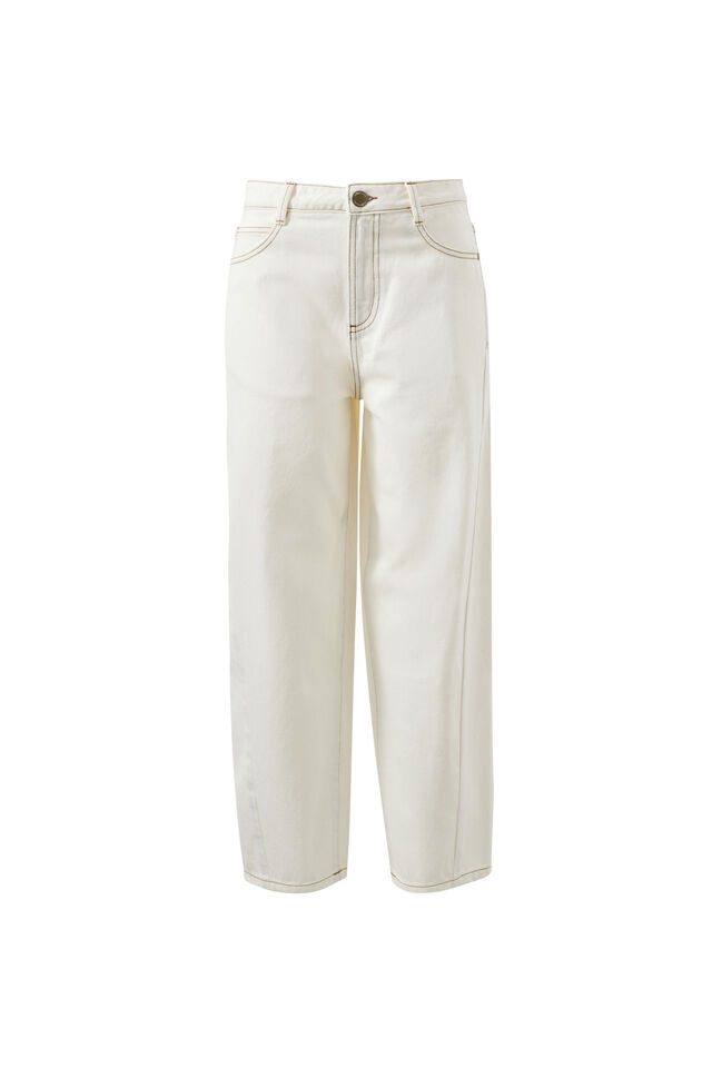 Leah Tapered Barrel Jean, FRESH ECRU