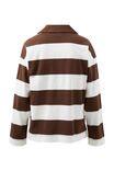 Shelby Slouchy Rugby Top, WARM ECRU CHOC STRIPE - alternate image 3
