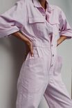 Utility Jumpsuit In Organic Cotton Viscose Twill, ICE PINK - alternate image 3