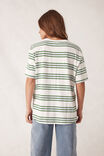 Stevie Slouchy Split Hem Tee, VANILLA/WINTER GREEN RETRO STRIPE - alternate image 3