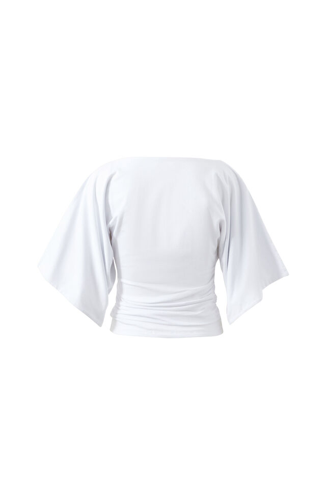 Molly Relaxed Sleeve Top, WHITE