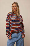 Scout Slouchy Long Sleeve  Tee, GINGER/HERITAGE NAVY STRIPE - alternate image 1