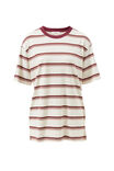 Lola Longline Step Hem Tee, MILK/BURNT TOFFEE STRIPE - alternate image 2