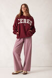 Isla Oversized Slouchy Crew, BURGUNDY HERITAGE LOGO - alternate image 5