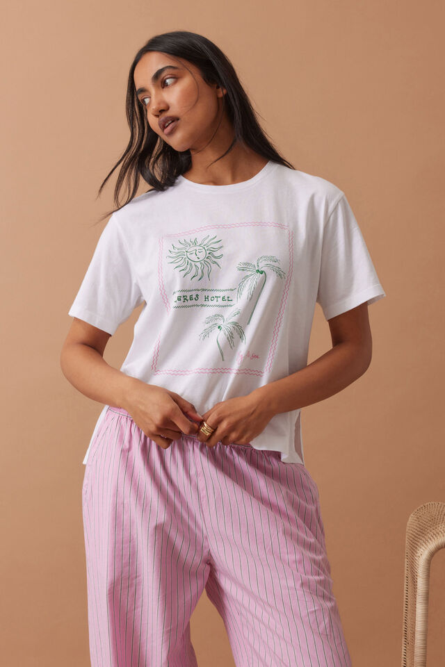 Stevie Slouchy Tee, WHITE/CERES HOTEL