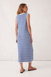 Textured Knit Midi Tank Dress, SUMMER BLUE STRIPE - alternate image 3