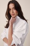 Oversized Poplin Shirt, WHITE ORGANIC COTTON - alternate image 4