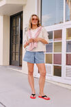 Devon Slouchy Seam Tee, BUFF/RED STITCH - example image 4