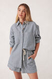 Curved Hem Shacket, LAGOON BLUE STRIPE - alternate image 4