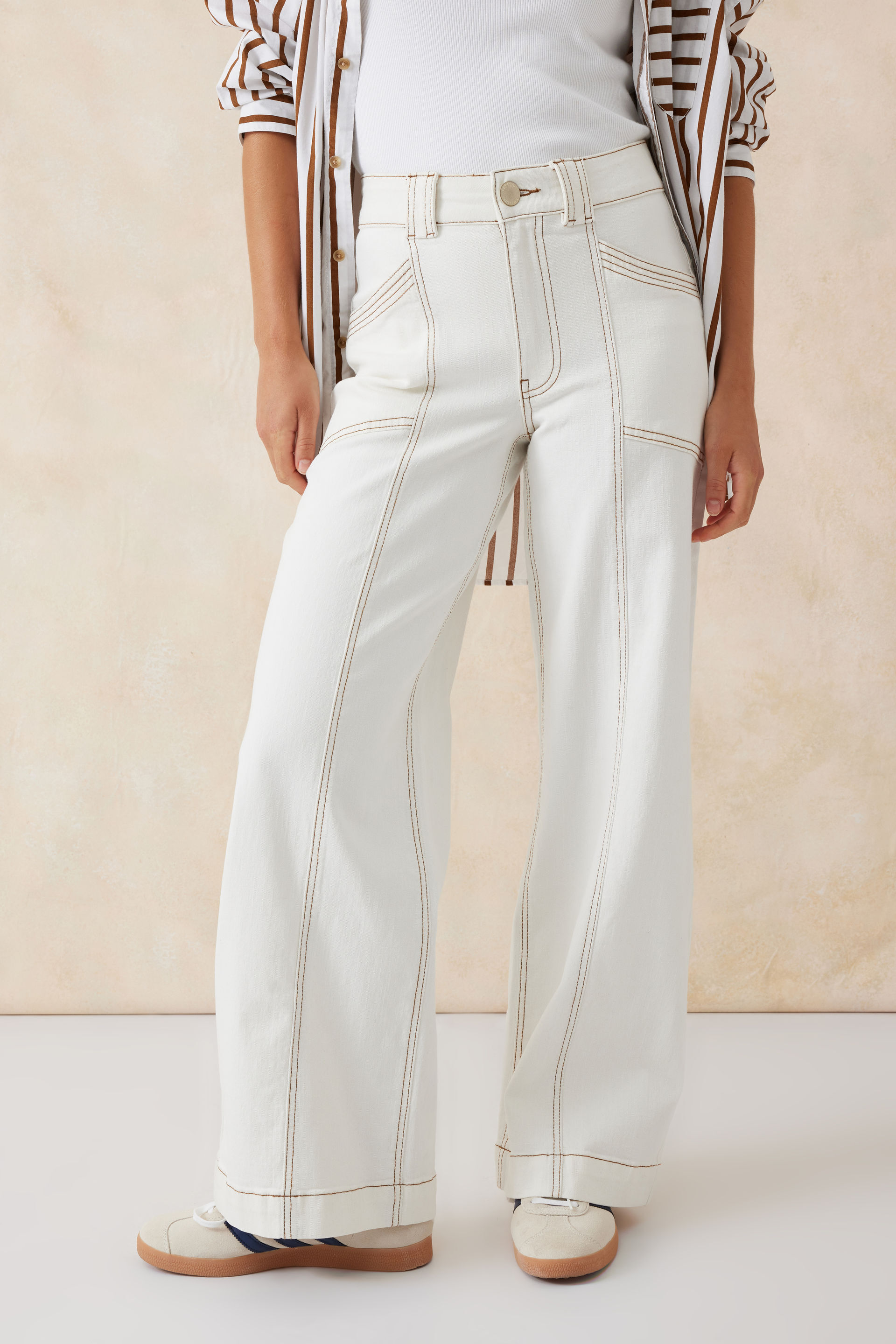 Wide Leg Seamed Stitch Jean