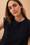 Extended Shoulder Tee, BLACK - alternate image 4