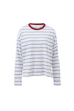 Scout Slouchy Long Sleeve  Tee, WHITE WASHED NAVY STRIPE - example image 2