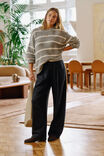 Lila Oversized Knit Crew, GREY MARLE STRIPE - example image 5