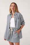 Curved Hem Shacket, LAGOON BLUE STRIPE - alternate image 7