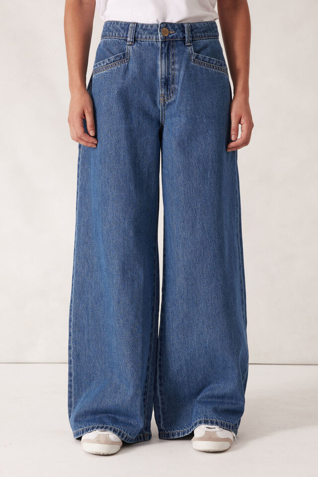 Drew Soft Wide Jean, MID INDIGO