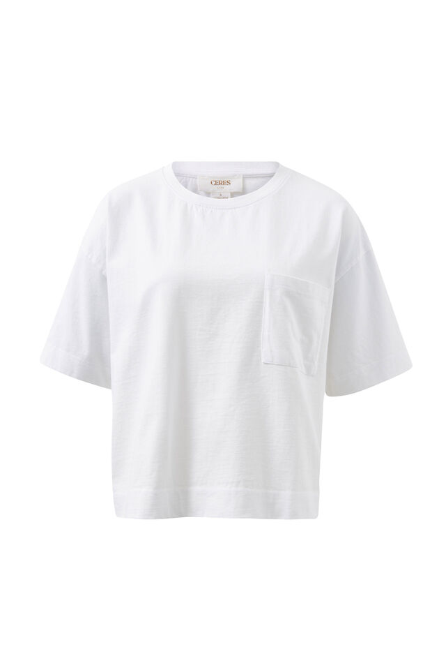 Boxy Pocket Tee, WHITE