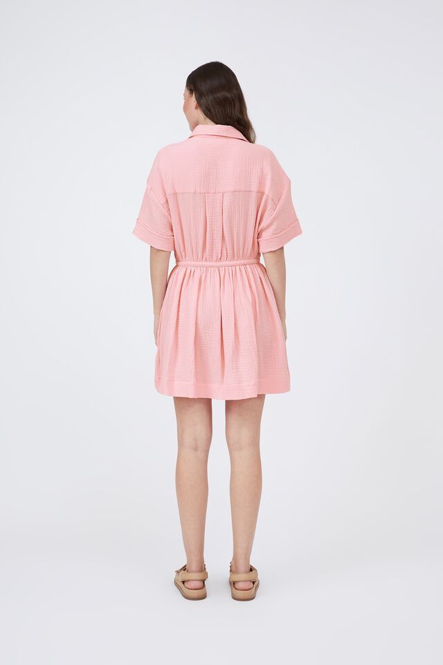 Doublecloth Utility Dress In Organic Cotton, WASHED PINK
