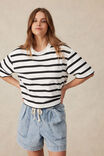 Boxy Terry Tee, WHITE PHANTOM STRIPE - alternate image 1