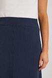 Knitted Midi Skirt In Organic Cotton, SMOKE - alternate image 5