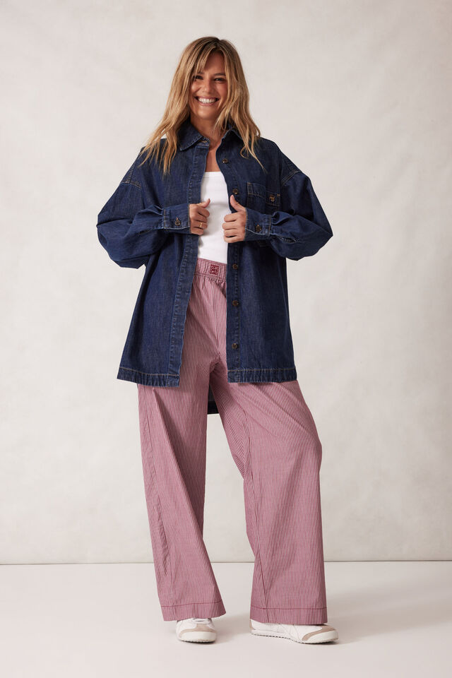 Long Sleeve Denim Shirt Jf, MIDNIGHT