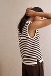 Maddy Mesh Knit Tank, BRUNETTE STRIPE - example image 5