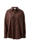 Peta Oversized Shirt, CHOCOLATE - example image 2