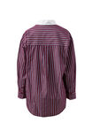Peta Oversized Shirt, BURGUNDY WASHED NAVY STRIPE WHITE COLLAR - alternate image 3