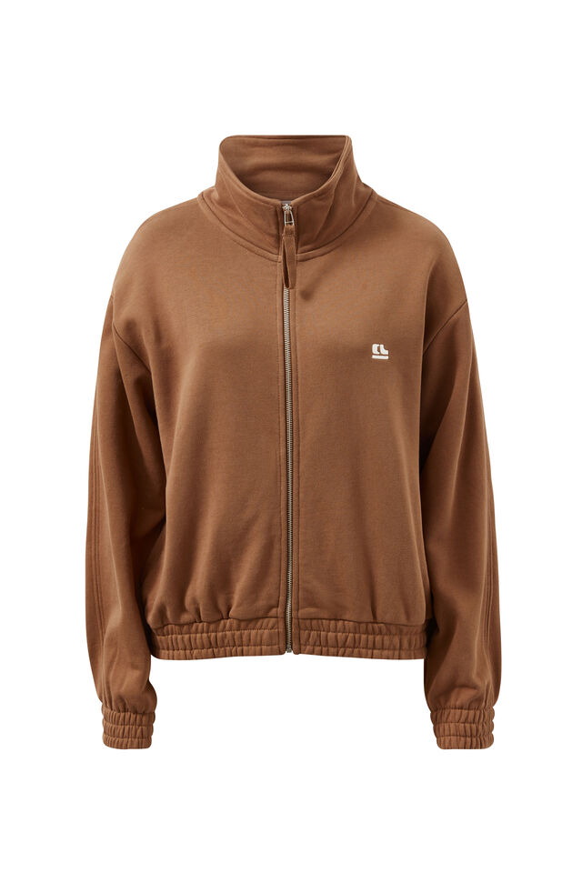 Freya Zip Thru Sweat, TOFFEE