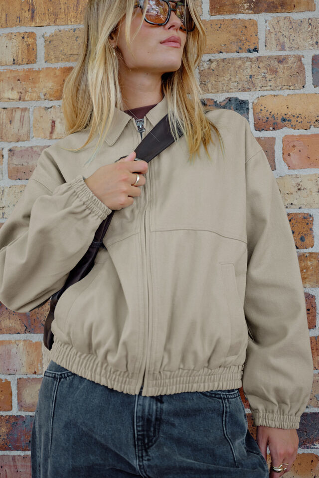 Annie Bomber Jacket, ASH GREEN