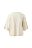 Devon Slouchy Seam Tee, BUFF/RED STITCH - example image 3