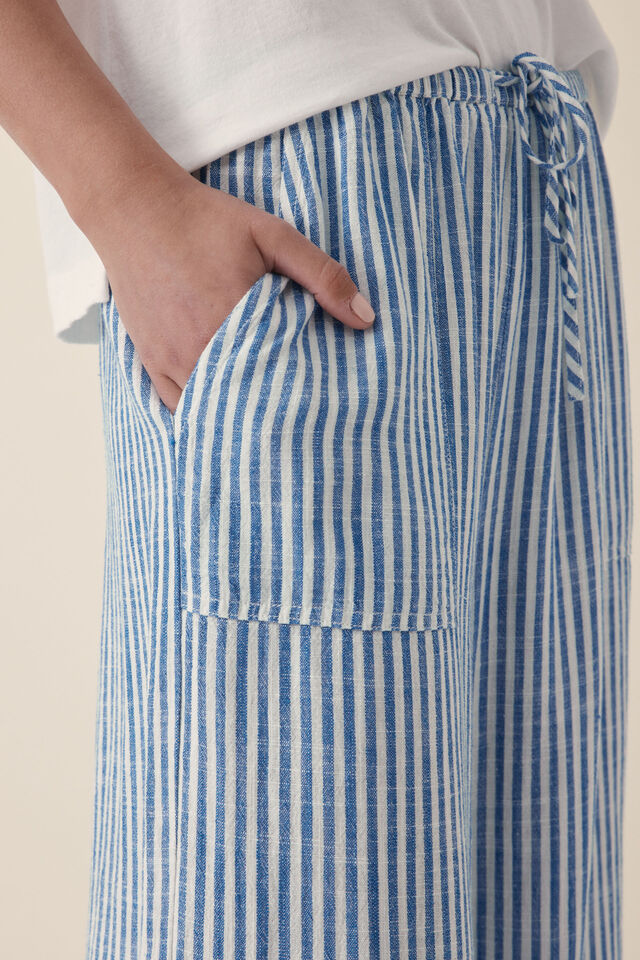 Relaxed Beach Pant, BLUE STRIPE RESCUED FABRIC