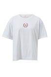 Stevie Slouchy Split Hem Tee, WHITE/BURGANDY COUNTRY CLUB LOGO - alternate image 2