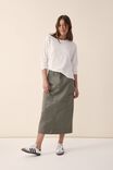 Utility Midi Skirt, SOFT OLIVE RESCUED FABRIC - alternate image 6
