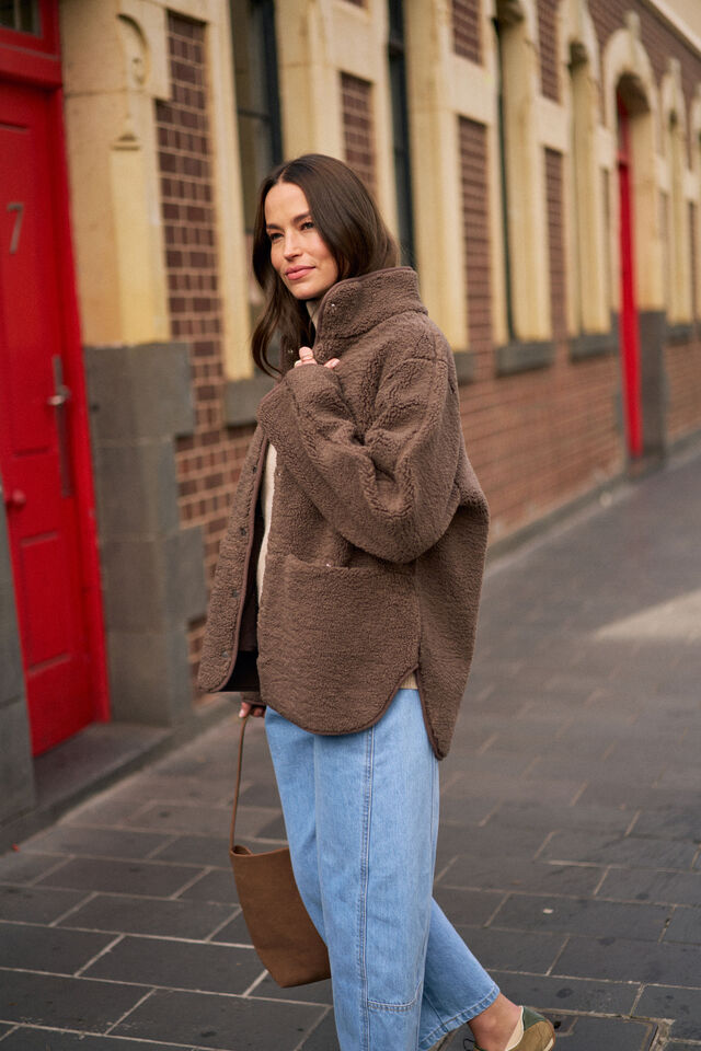 Teddy Jacket, CHOCOLATE