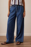 Andie Wide Leg Drawstring Pant, FRESH INDIGO - alternate image 3