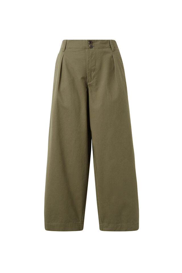 Pleat Twill Pant, SOFT OLIVE