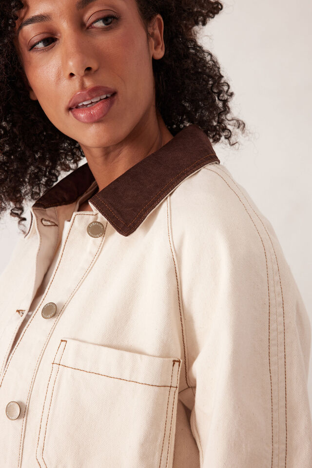 Denim Barn Jacket, NATURAL ECRU